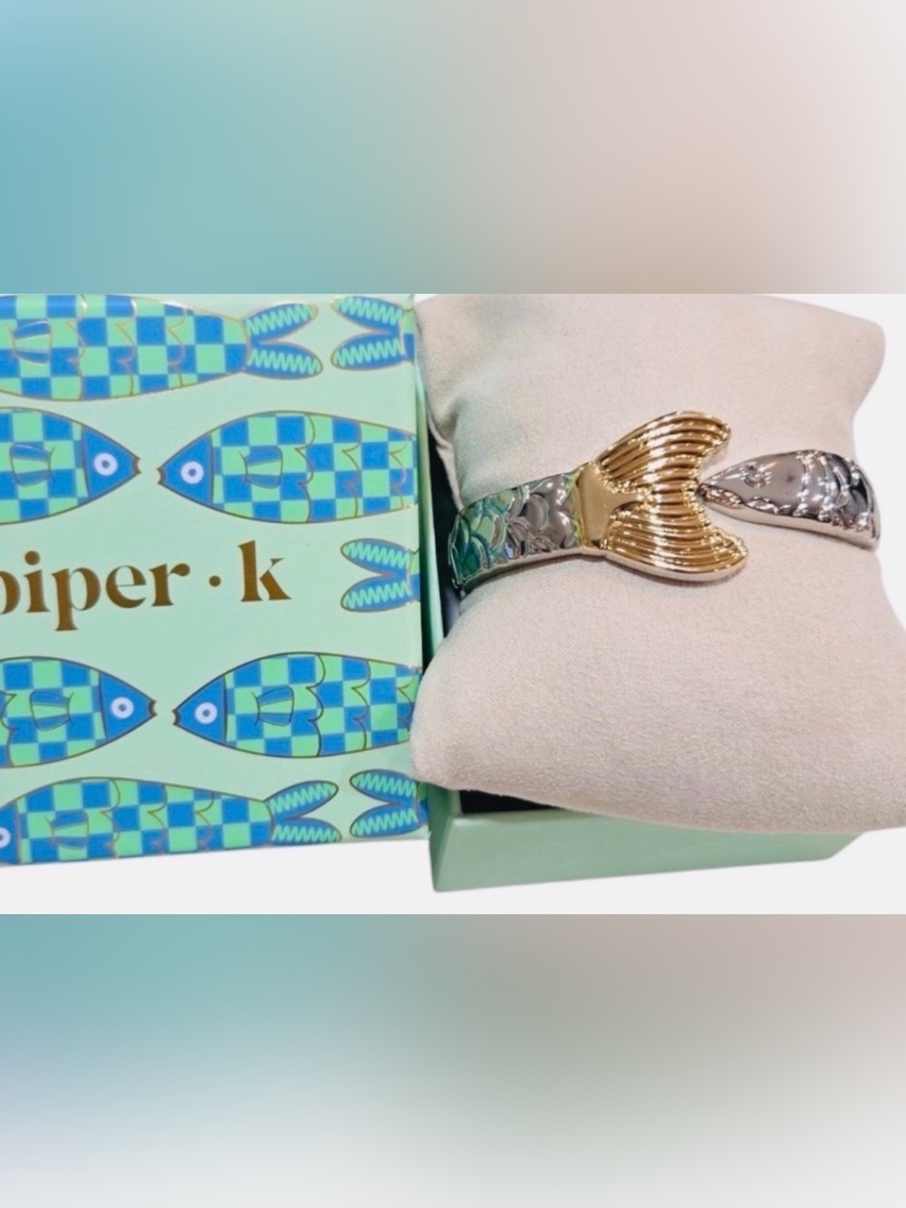 Piper•k Two-Tone Cape Cod Fish Cuff Bracelet - Gold & Silver